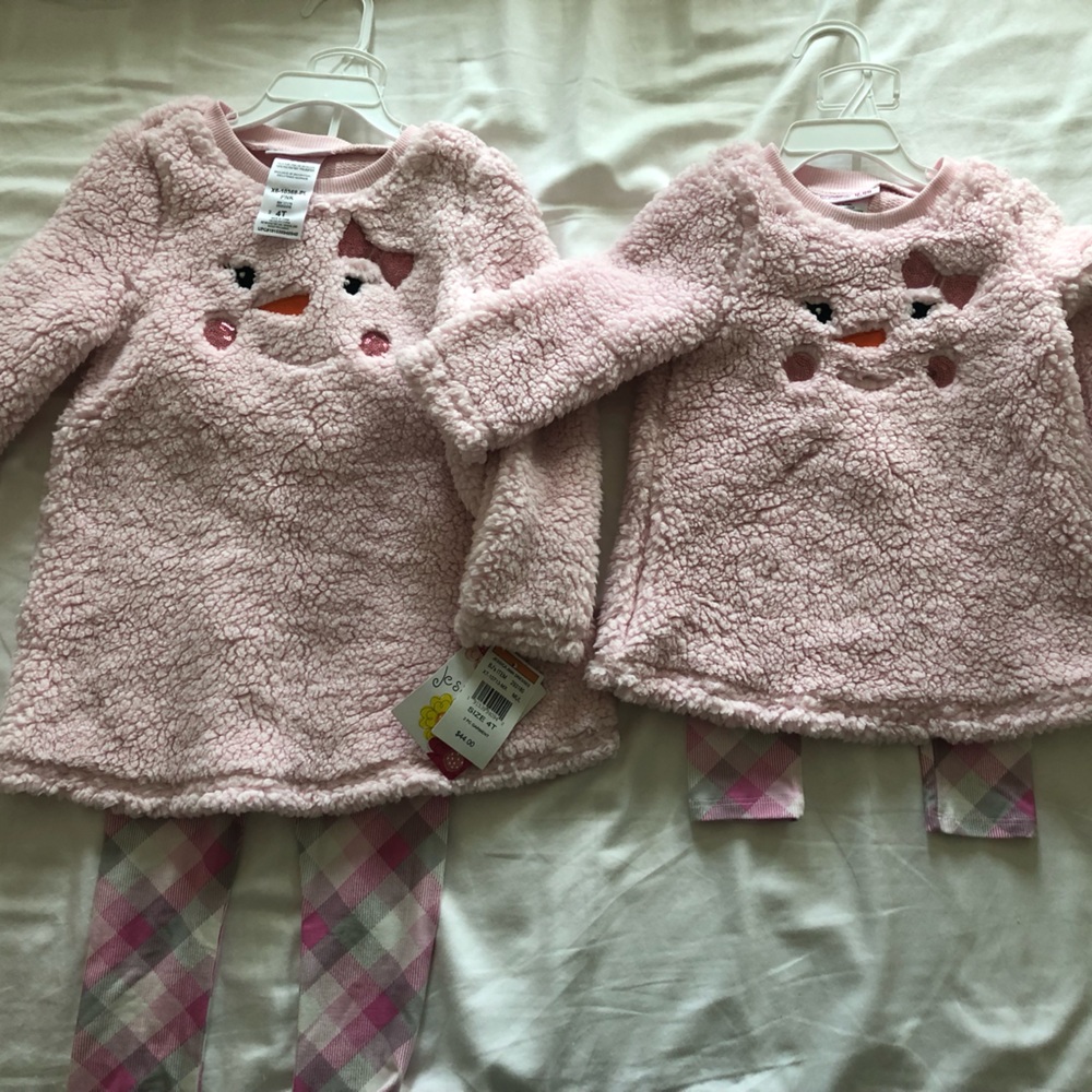 NWT snowman fleece tunic and leggings set